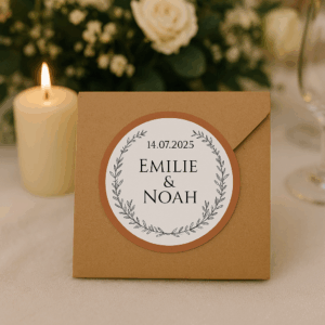 Stickers rond personnalisé (mariage, anniversaire...)
