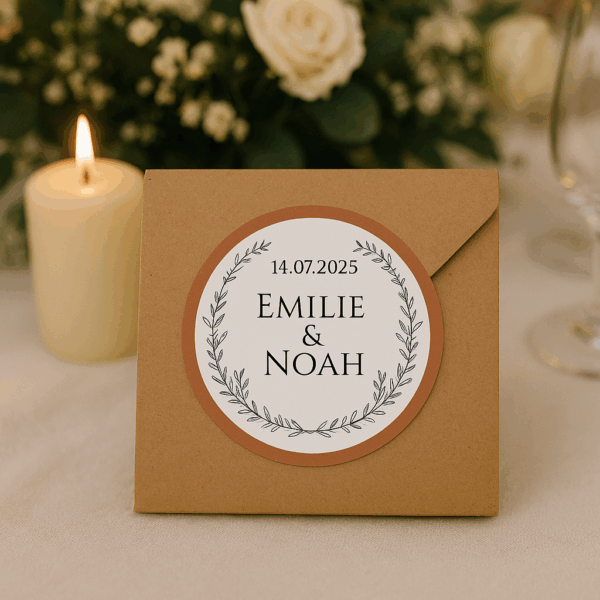 Stickers rond personnalisé (mariage, anniversaire...)